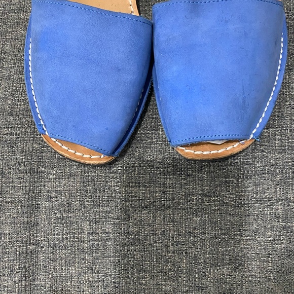 Avarca Blue Leather Sandals Women Size 6.5 - Picture 2 of 5
